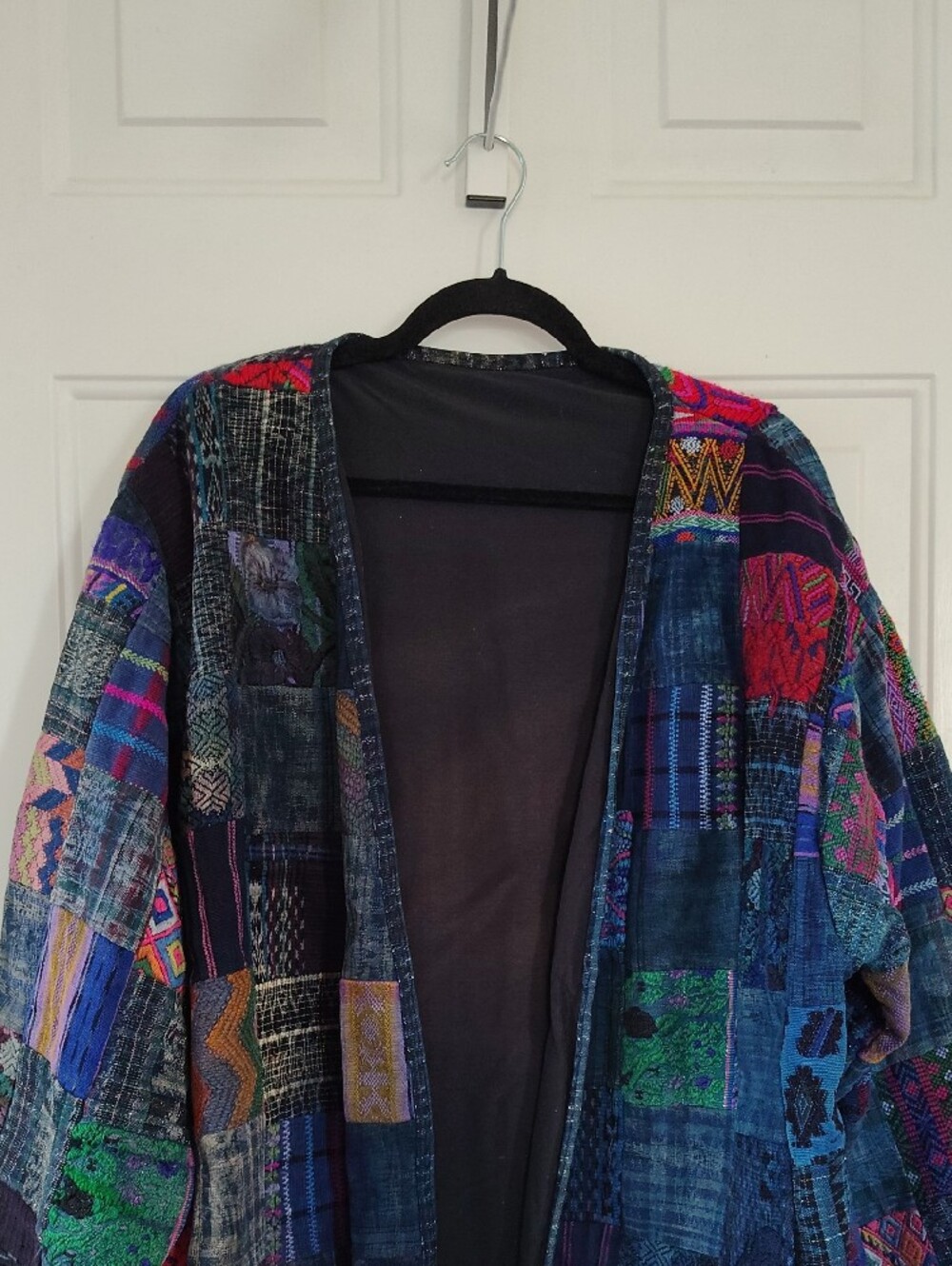 Epic Embroidered Bohemian Patchwork Open-Front Jacket - Multicolor Denim XXL - Picture 3 of 7
